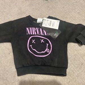 Zara Size 12-18M Toddler Nirvana Grey/Purple Sweatshirt NWT